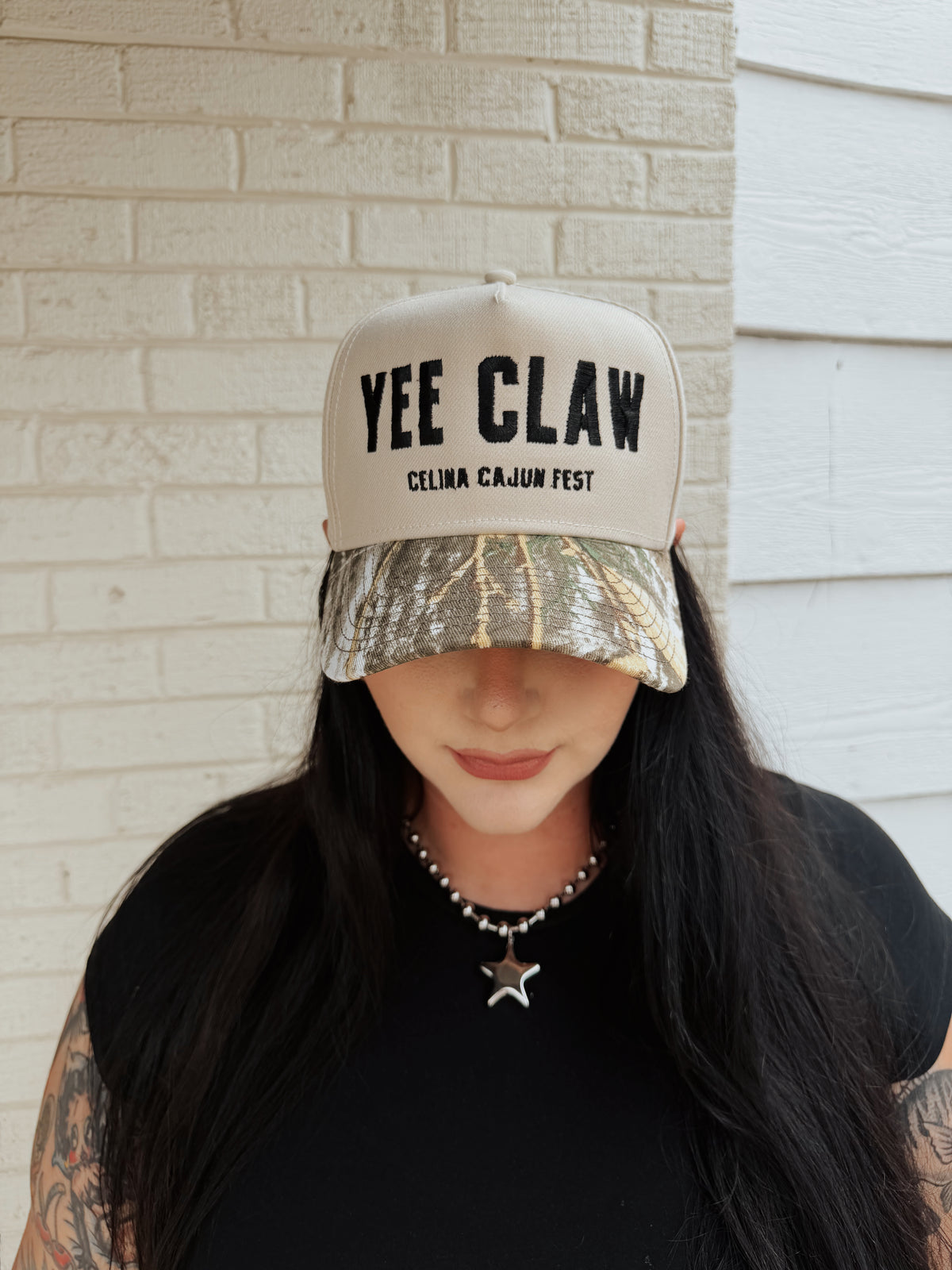 YEE CLAW Embroidered Camo Trucker Hat