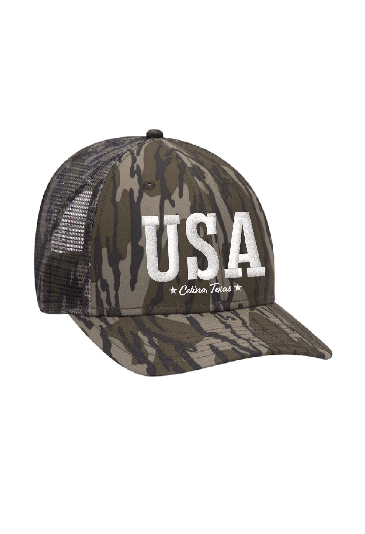 USA Embroidered Camo Trucker Hat