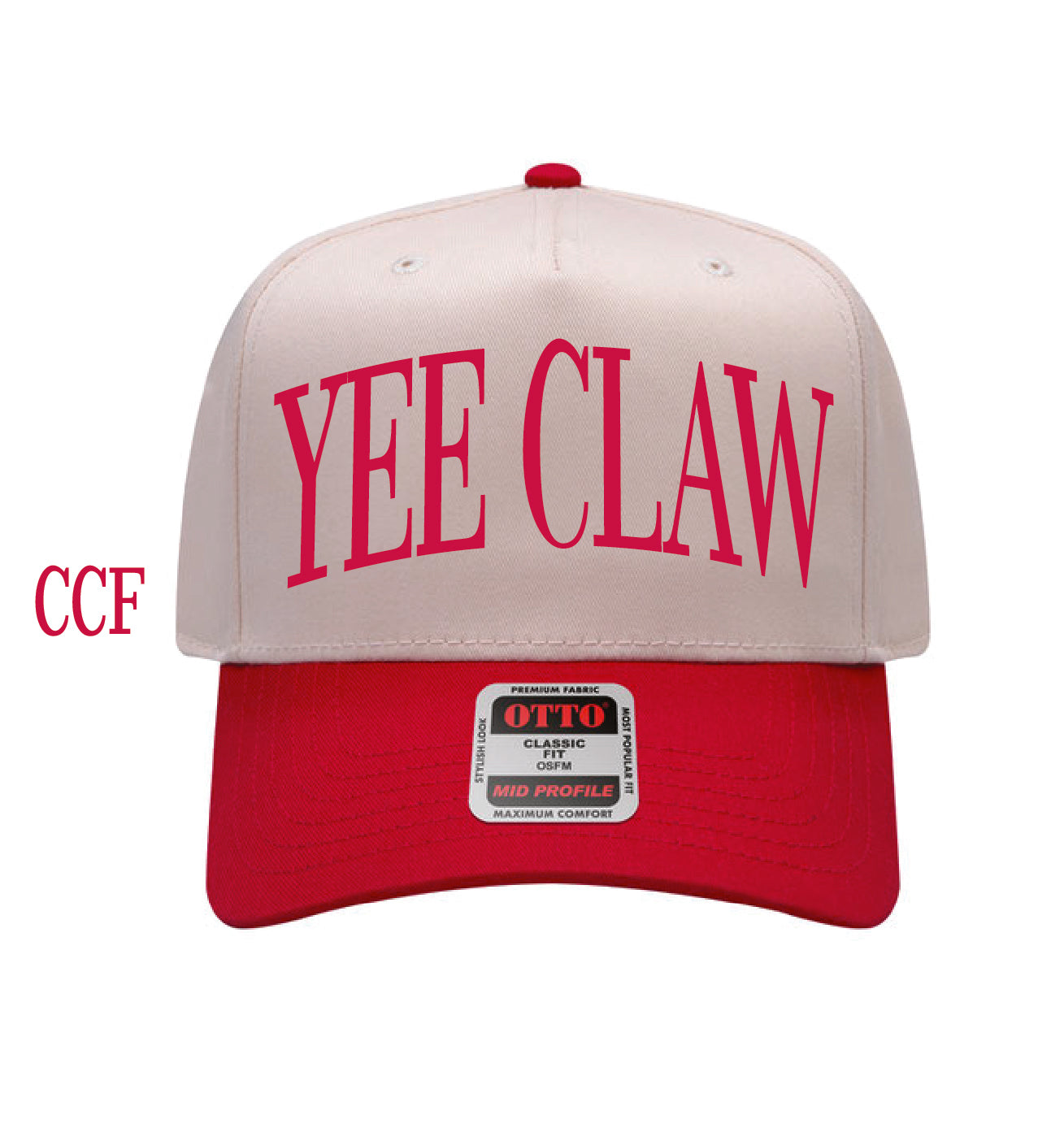 Yee Claw CCF 3D Puff Embroidered Trucker Hat - Red